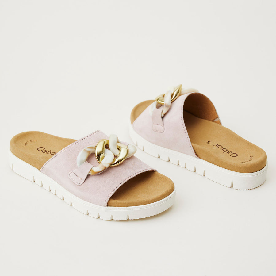 Gabor Pink Suede Slider - Nozomi