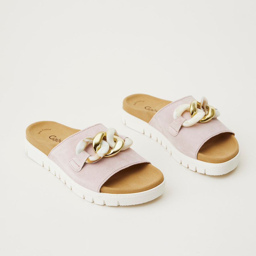 Gabor Pink Suede Slider - Nozomi