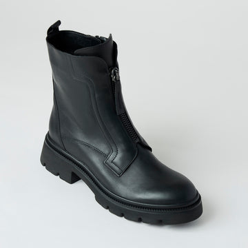 Gabor Black Leather Biker Boots - Nozomi