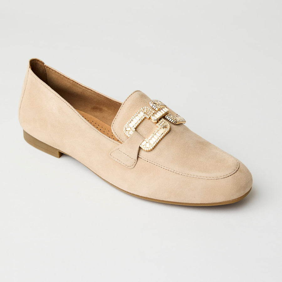 Gabor Beige Suede Leather Loafers - Nozomi