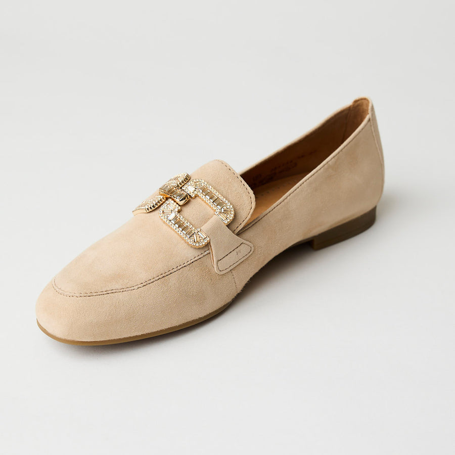 Gabor Beige Suede Leather Loafers - Nozomi