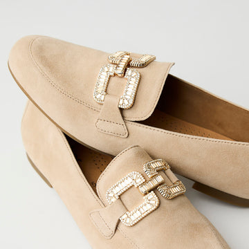 Gabor Beige Suede Leather Loafers - Nozomi