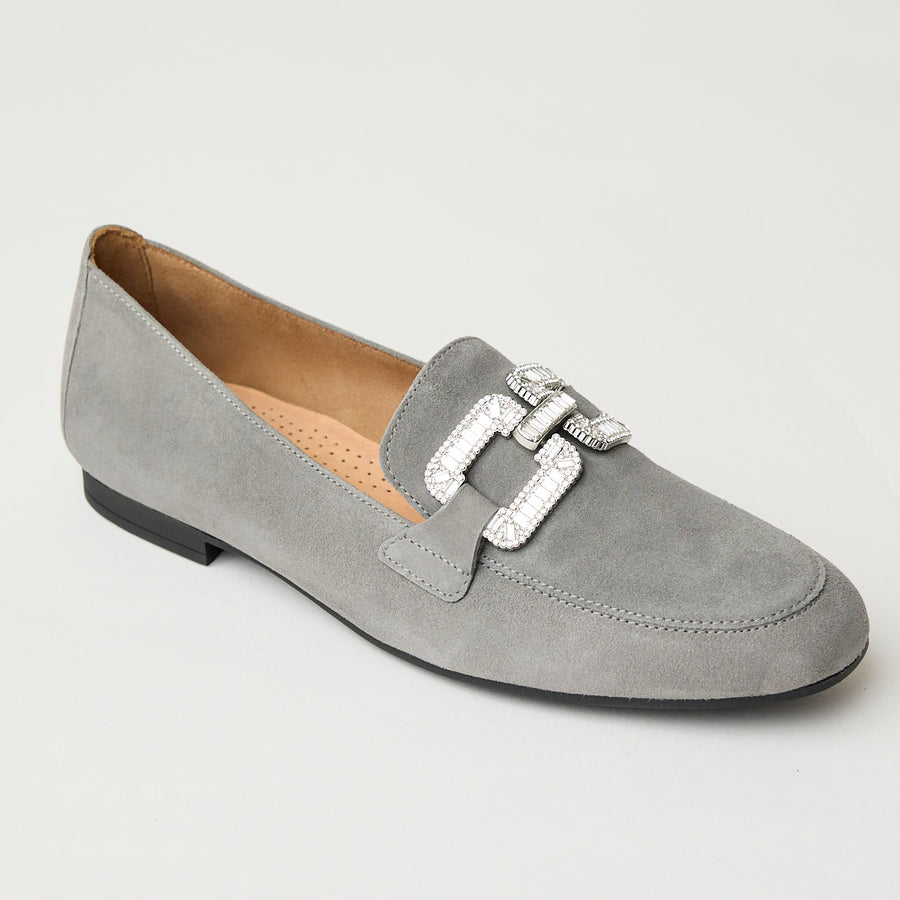 Gabor Grey Suede Leather Loafers - Nozomi