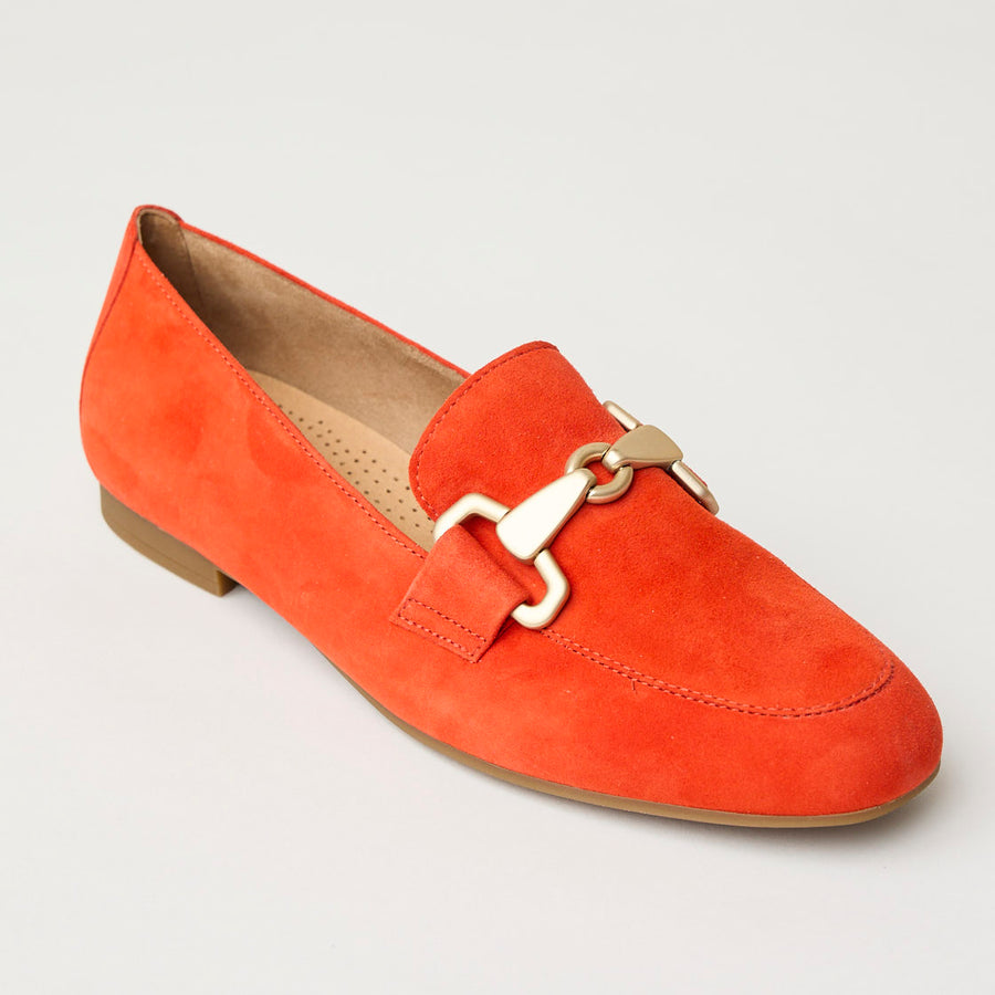 Gabor Orange Suede Leather Loafers - Nozomi