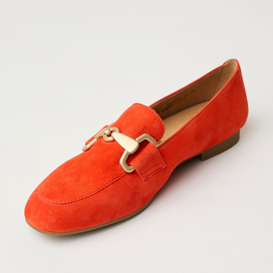 Gabor Orange Suede Leather Loafers - Nozomi