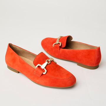 Gabor Orange Suede Leather Loafers - Nozomi