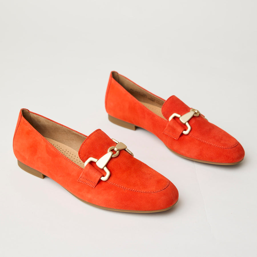 Gabor Orange Suede Leather Loafers - Nozomi