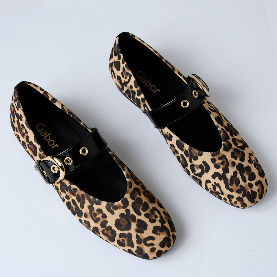 Gabor Mary Jane Suede Leather Leopard Pumps - Nozomi