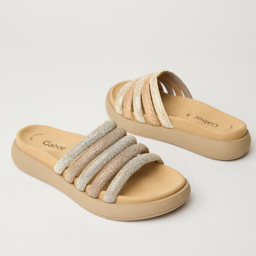 Gabor Multi-Glitter Slider Sandals - Nozomi