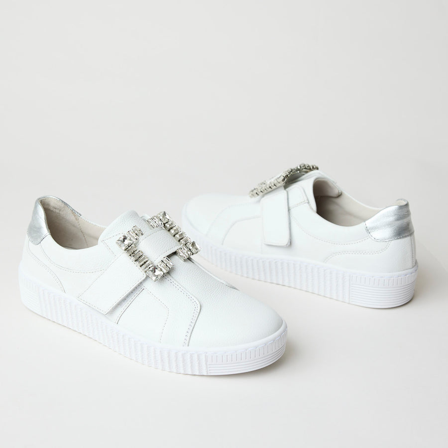 Gabor White Leather Shoes - Nozomi