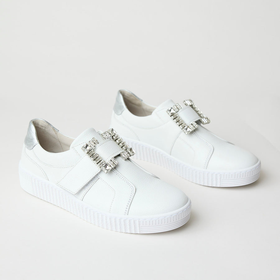 Gabor White Leather Shoes - Nozomi