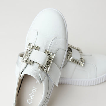 Gabor White Leather Shoes - Nozomi