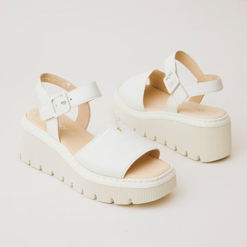 Gabor White Leather Sandals - Nozomi