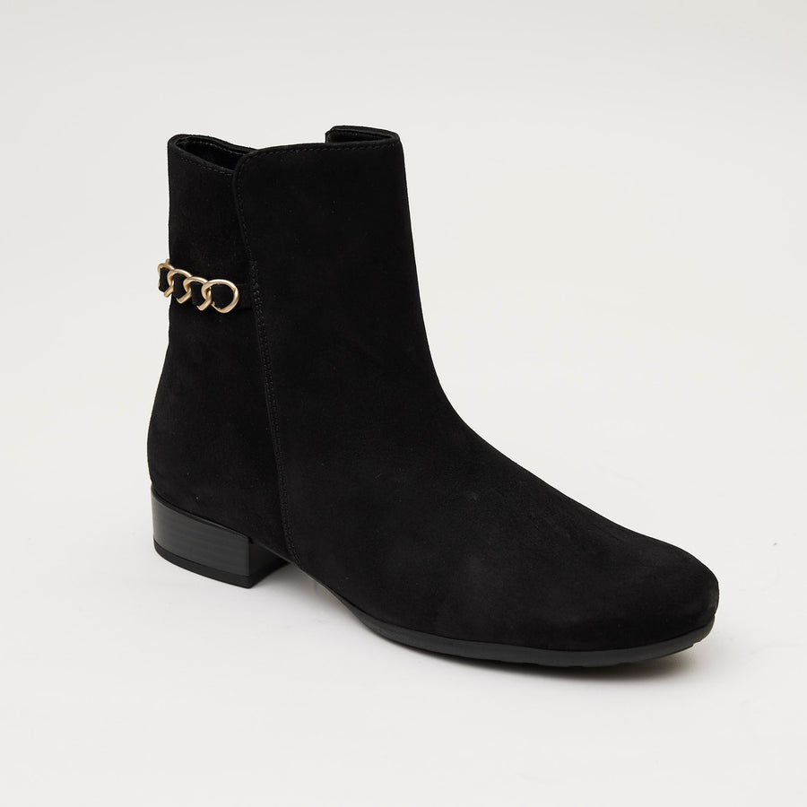 Gabor Black Suede Ankle Boots - Nozomi