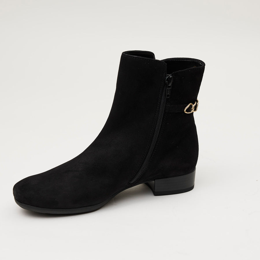 Gabor Black Suede Ankle Boots - Nozomi