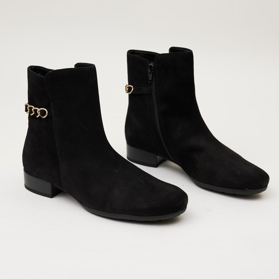 Gabor Black Suede Ankle Boots - Nozomi