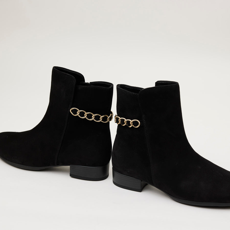 Gabor Black Suede Ankle Boots - Nozomi