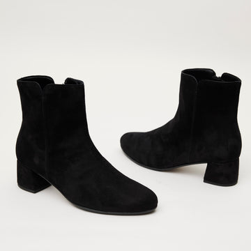 Gabor Black Suede Ankle Boots - Nozomi