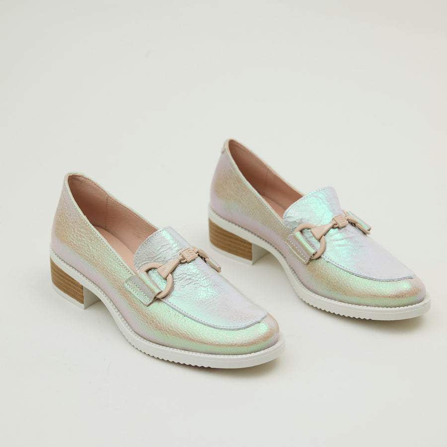 Jose Saenz Taupe Leather Loafers