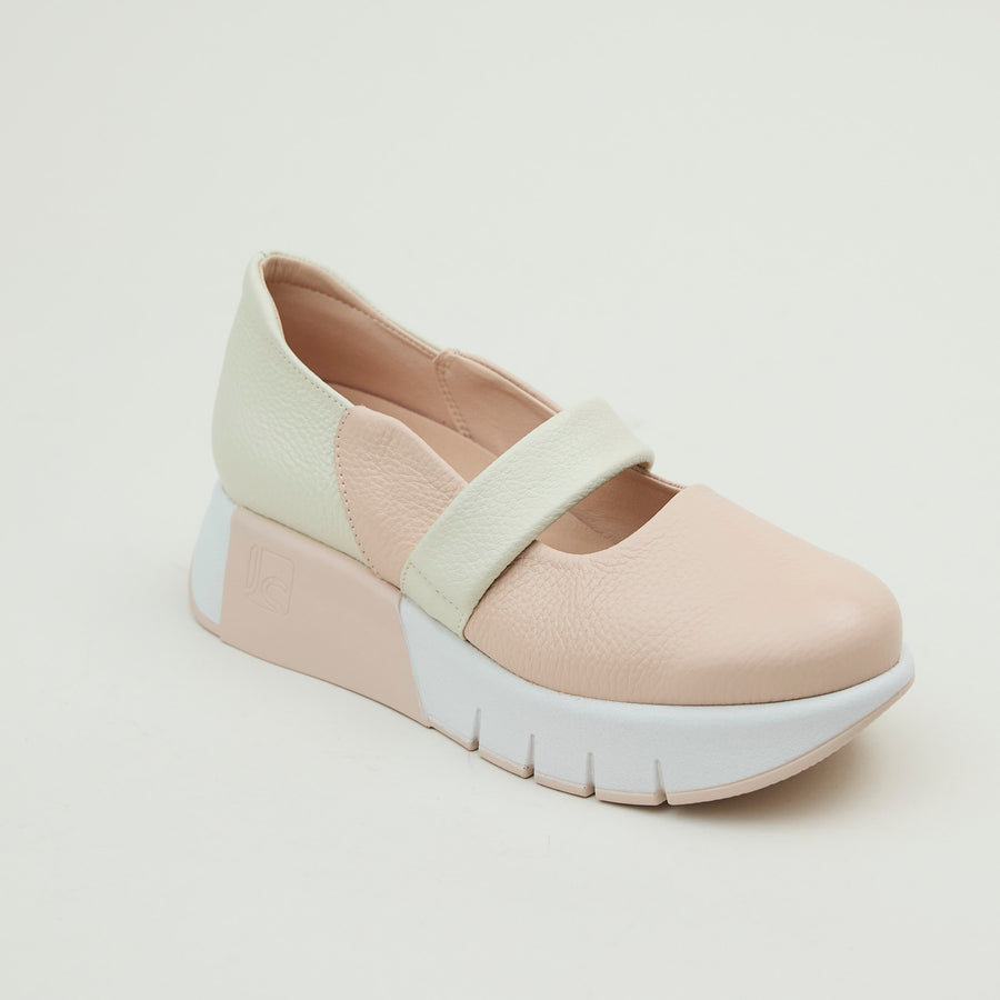 Jose Saenz Pink and Beige Leather Flatform Shoes - Nozomi