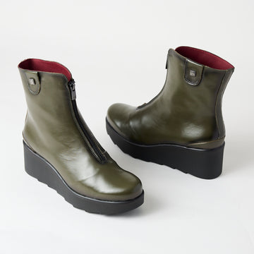 Jose Saenz Khaki Leather Over Ankle Boots, Nozomi Shoe Boutique