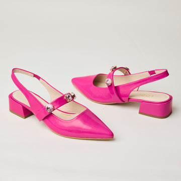 Lodi Hot Pink Ballerina Slingback Shoes - Nozomi