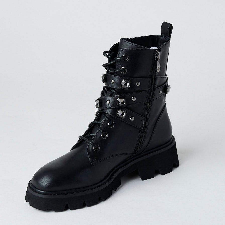 Lodi Black Leather Hiking Boots