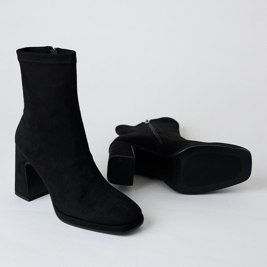 Lodi Black Over Ankle Stretch Boots