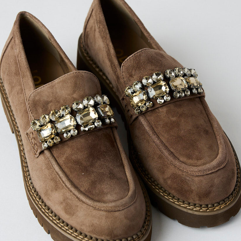 Lodi Taupe Suede Leather Loafers