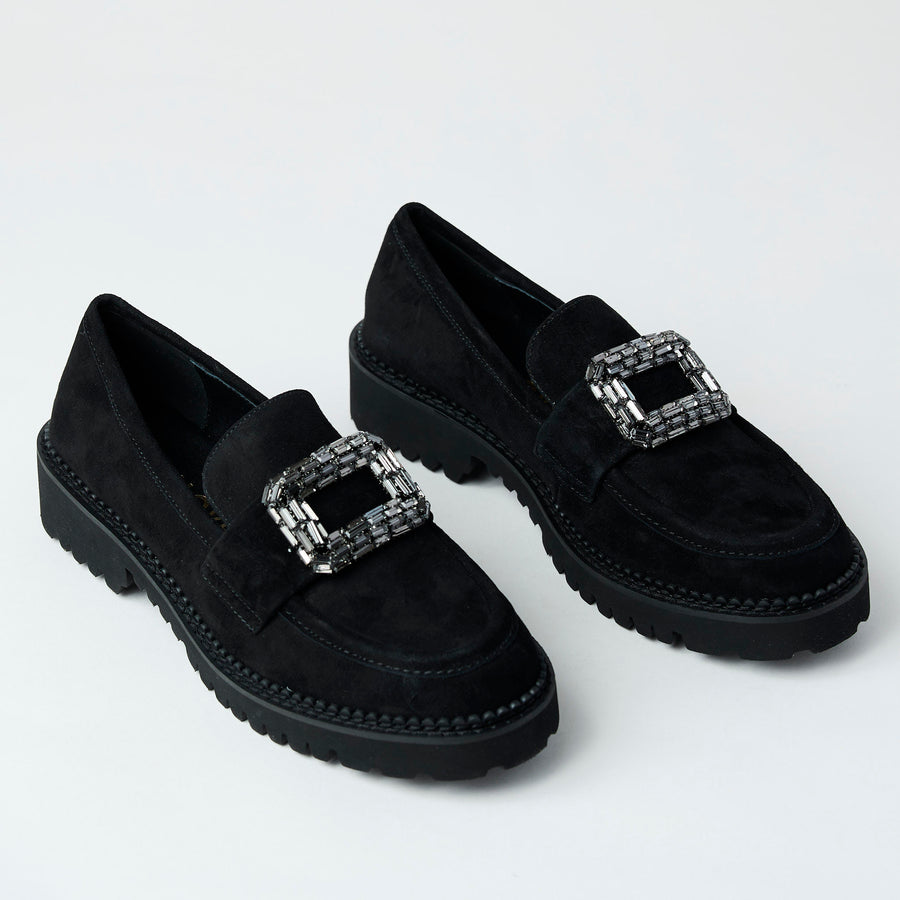 Lodi Black Suede Leather Brogues