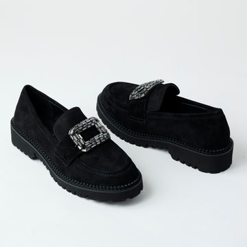 Lodi Black Suede Leather Brogues