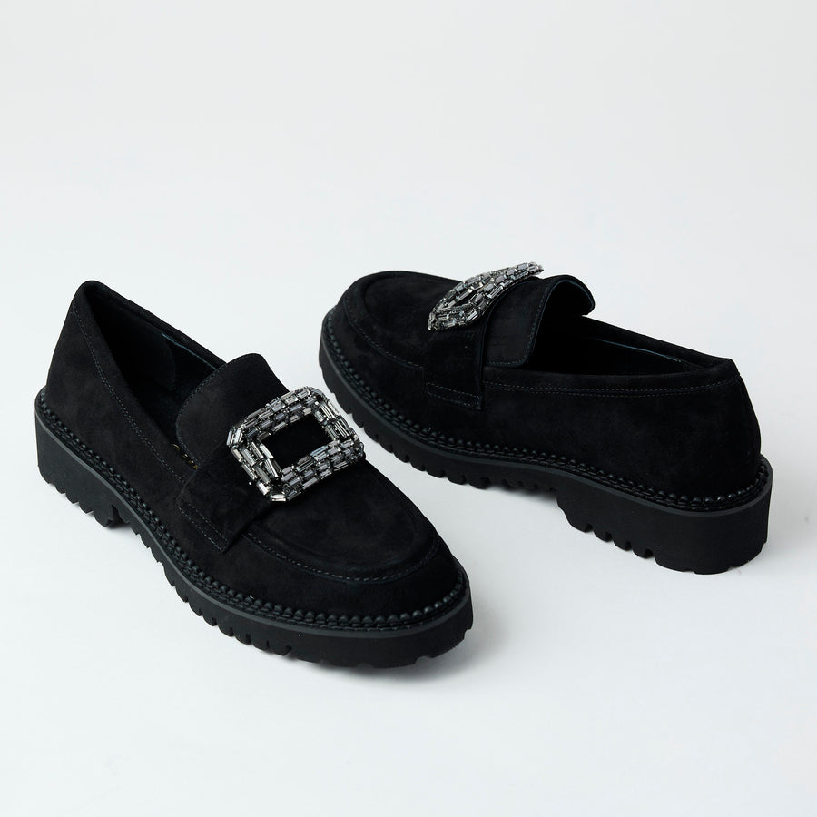 Lodi Black Suede Leather Brogues