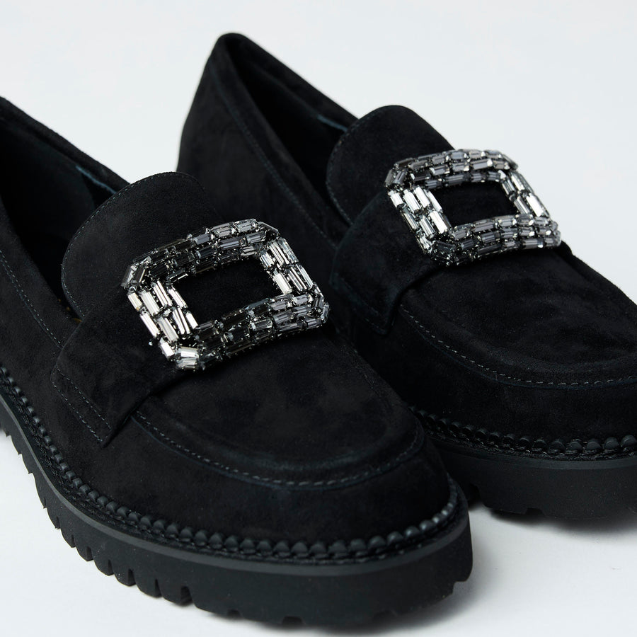 Lodi Black Suede Leather Brogues