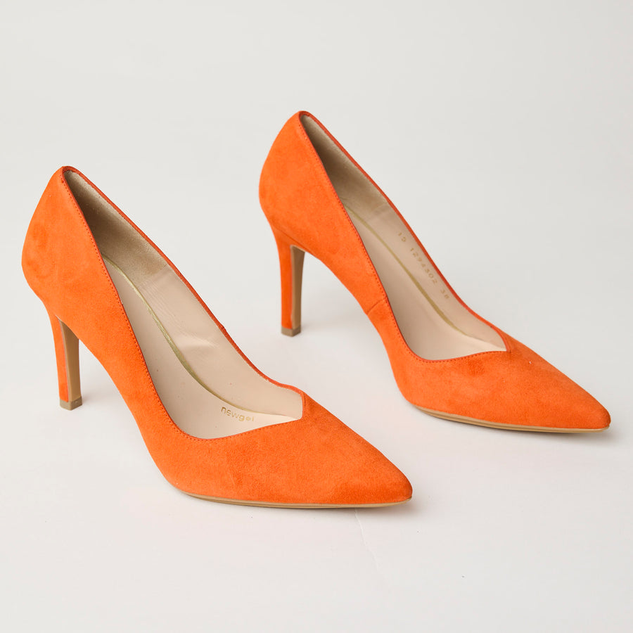 Lodi Orange Suede Leather Court Shoes - Nozomi