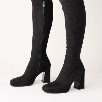 Lodi Black Knee-High Stretch Boots - Nozomi