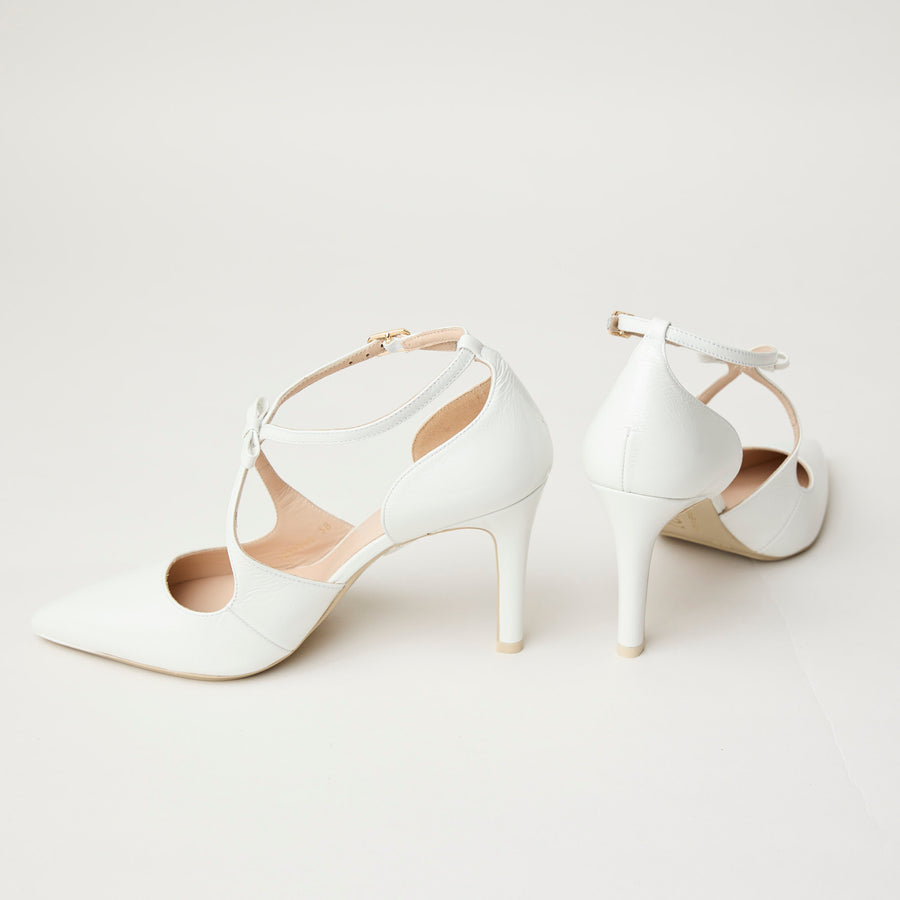 Lodi Ivory Patent Leather Court Shoes - Nozomi