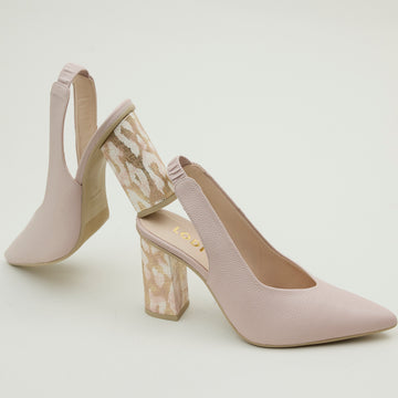 Lodi Pink Leather Sling Back Court Shoes - Nozomi