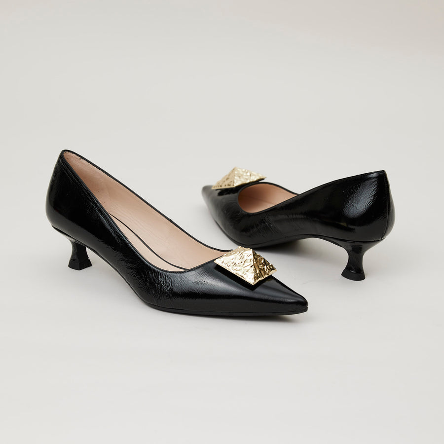 Lodi Louis Heel Black Patent Leather Shoes - Nozomi