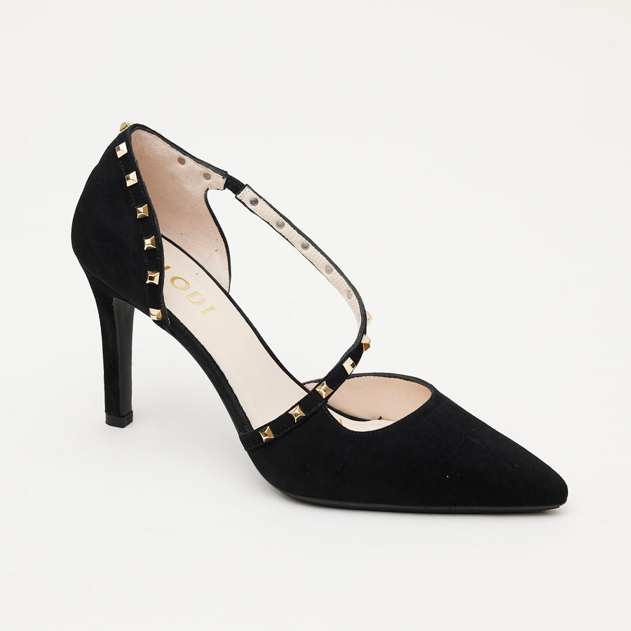 Lodi Black Suede Court Shoes - Nozomi