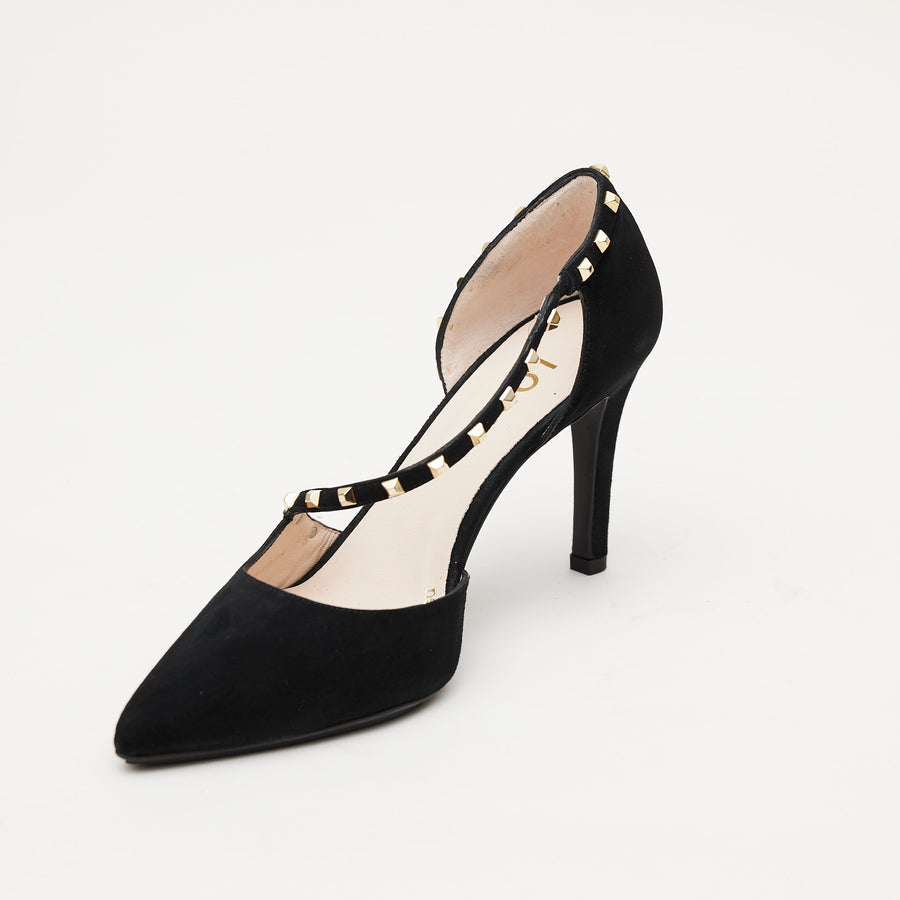 Lodi Black Suede Court Shoes - Nozomi