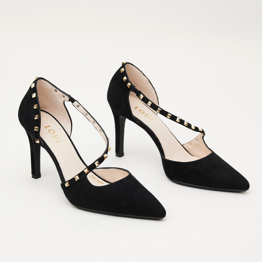 Lodi Black Suede Court Shoes - Nozomi