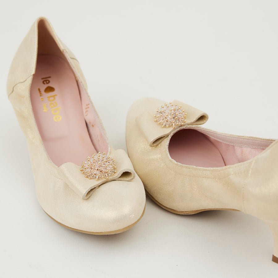 Le Babe Champagne Kitten Heel Shoes - Nozomi