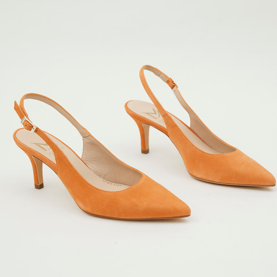 Marian Orange Suede Slingback Shoes - Nozomi