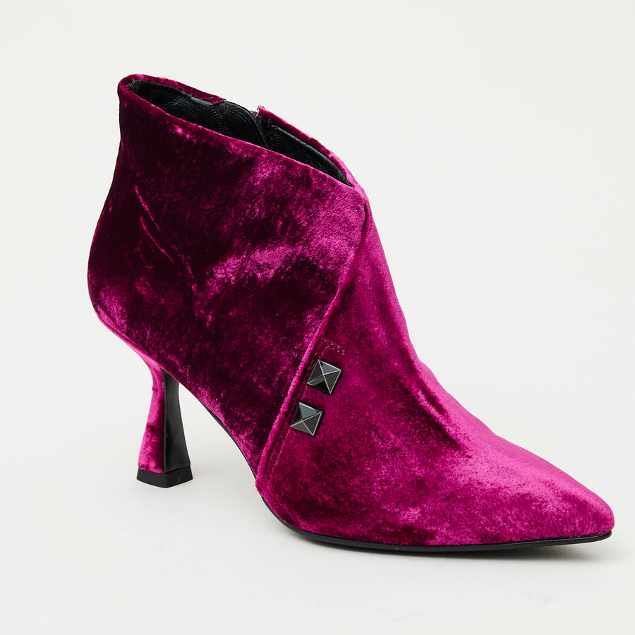 Marian Wine Velvet Ankle Boots - Nozomi