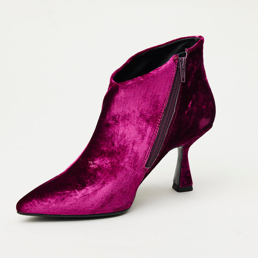 Marian Wine Velvet Ankle Boots - Nozomi