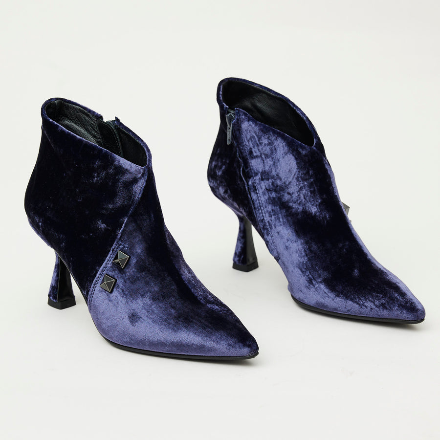 Marian Aubergine Velvet Ankle Boots - Nozomi