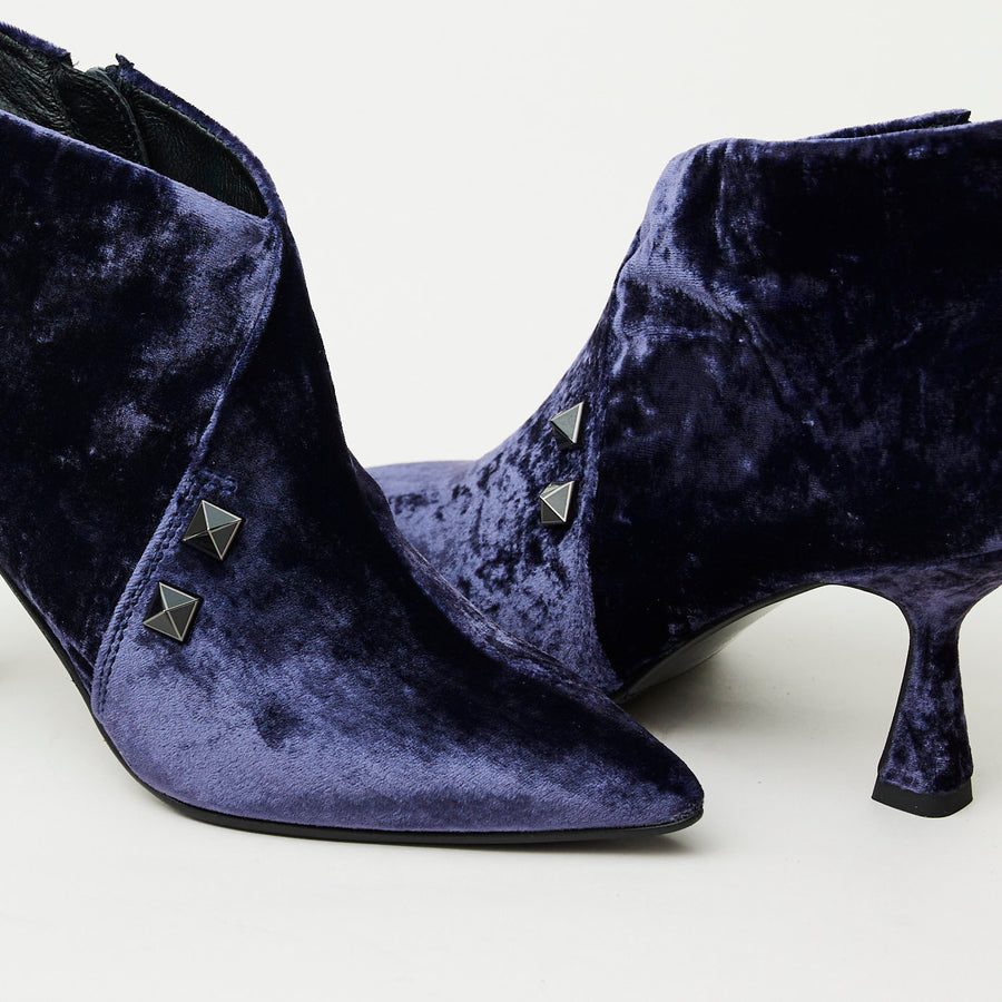 Marian Aubergine Velvet Ankle Boots - Nozomi