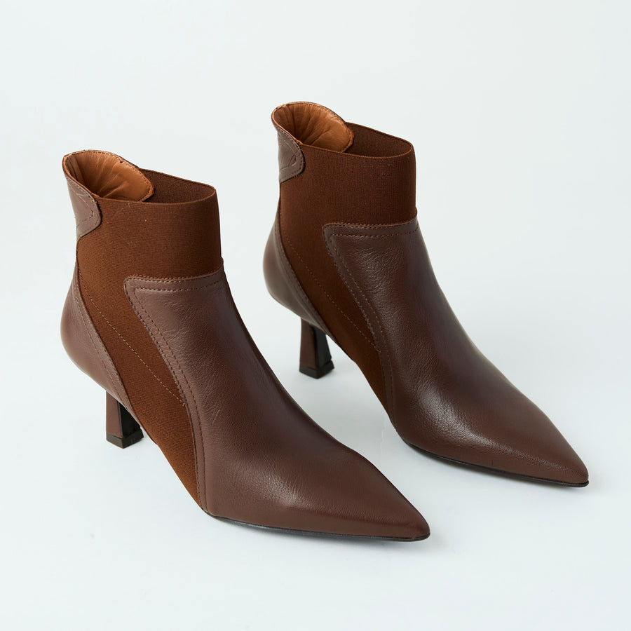 Marian Ginger Leather Ankle Boots - Nozomi
