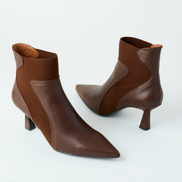 Marian Ginger Leather Ankle Boots - Nozomi