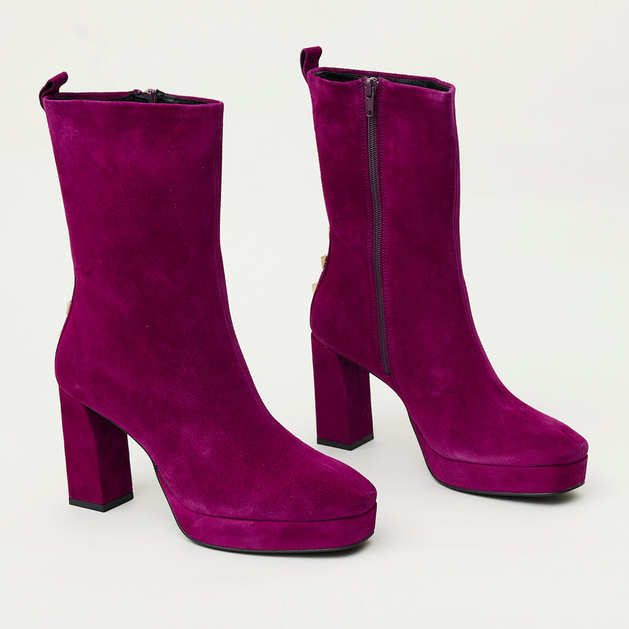 Marian Fuchsia Suede Over Ankle Boots - Nozomi